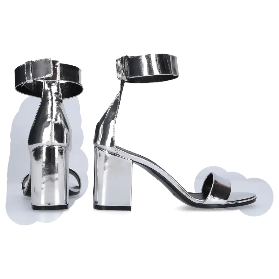 Balenciaga - Riemchensandalen Kalbsleder Metallisch silber - silber