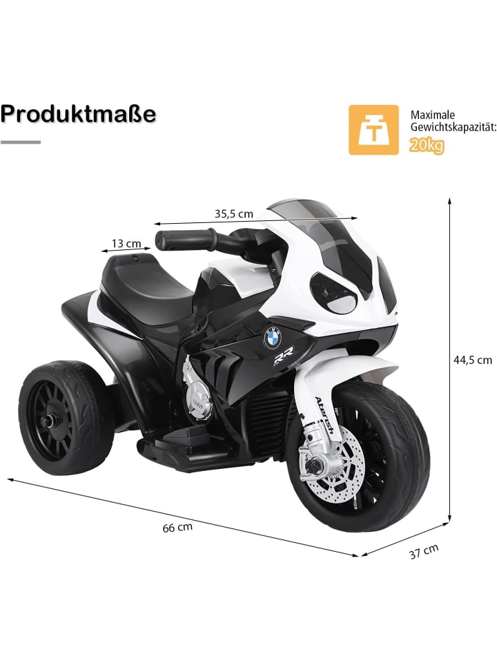 COSTWAY 6V Elektro Motorrad BMW von 18-36 Monaten in Weiß günstig kaufen 66 cm