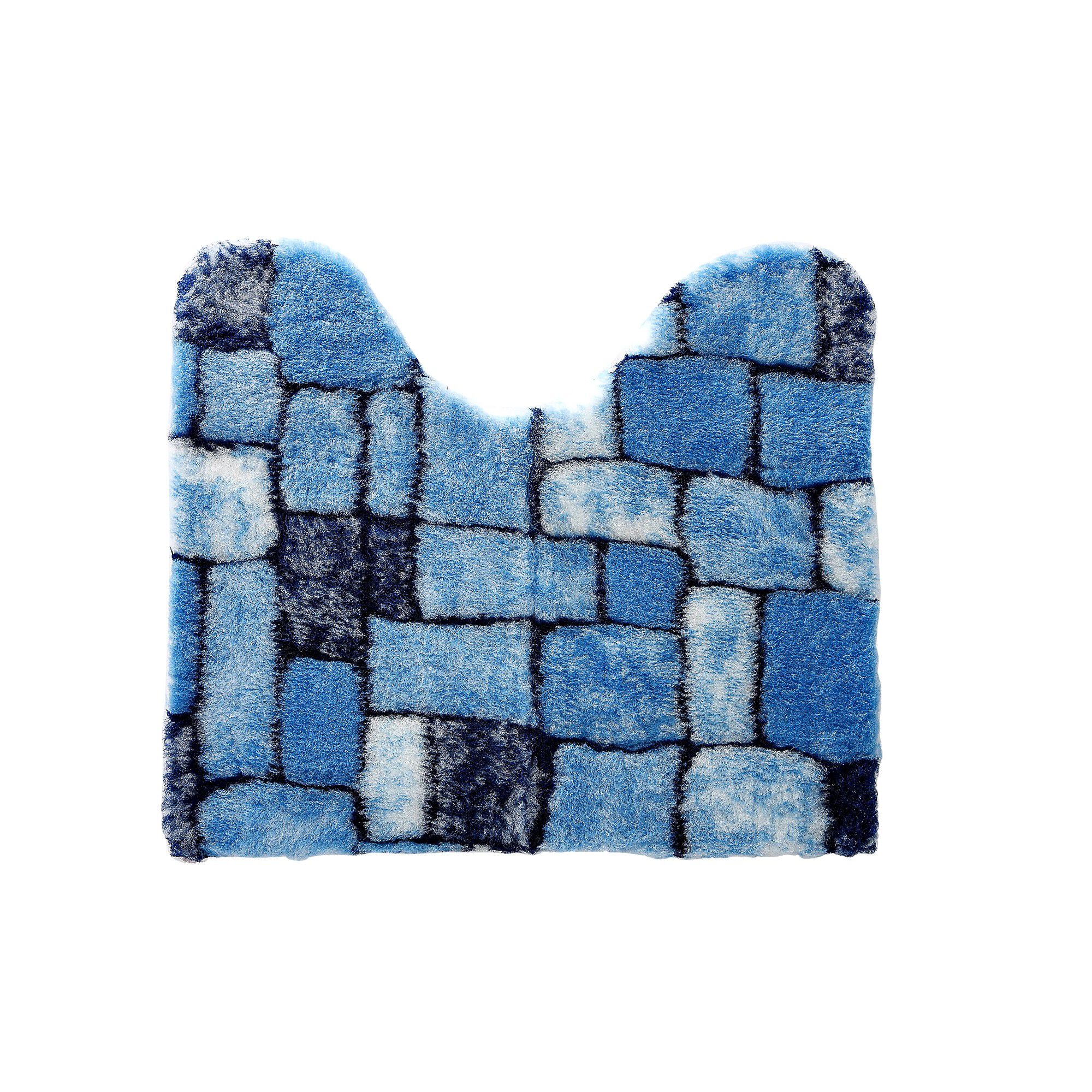 Tapis de bain mosaïque toucher peluche