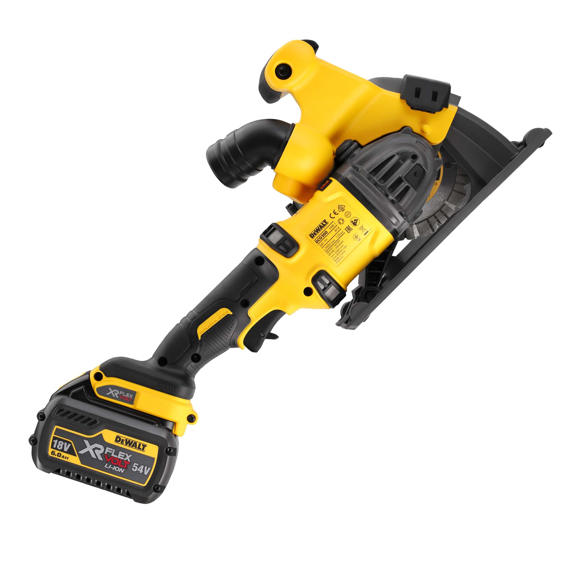 DeWalt DCG200T2-QW Rezač za utore Flexvolt 54 V 6,0 Ah Li-ion 0-32 mm