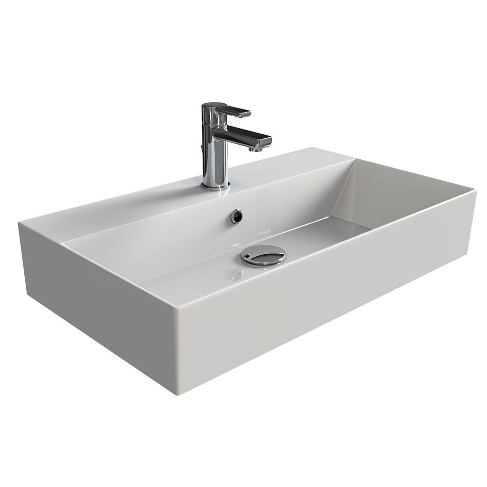 Aqua Bagno Aufsatzwaschbecken Aqua Bagno Keramik Aufsatzwaschtisch Waschtisch (Packung)