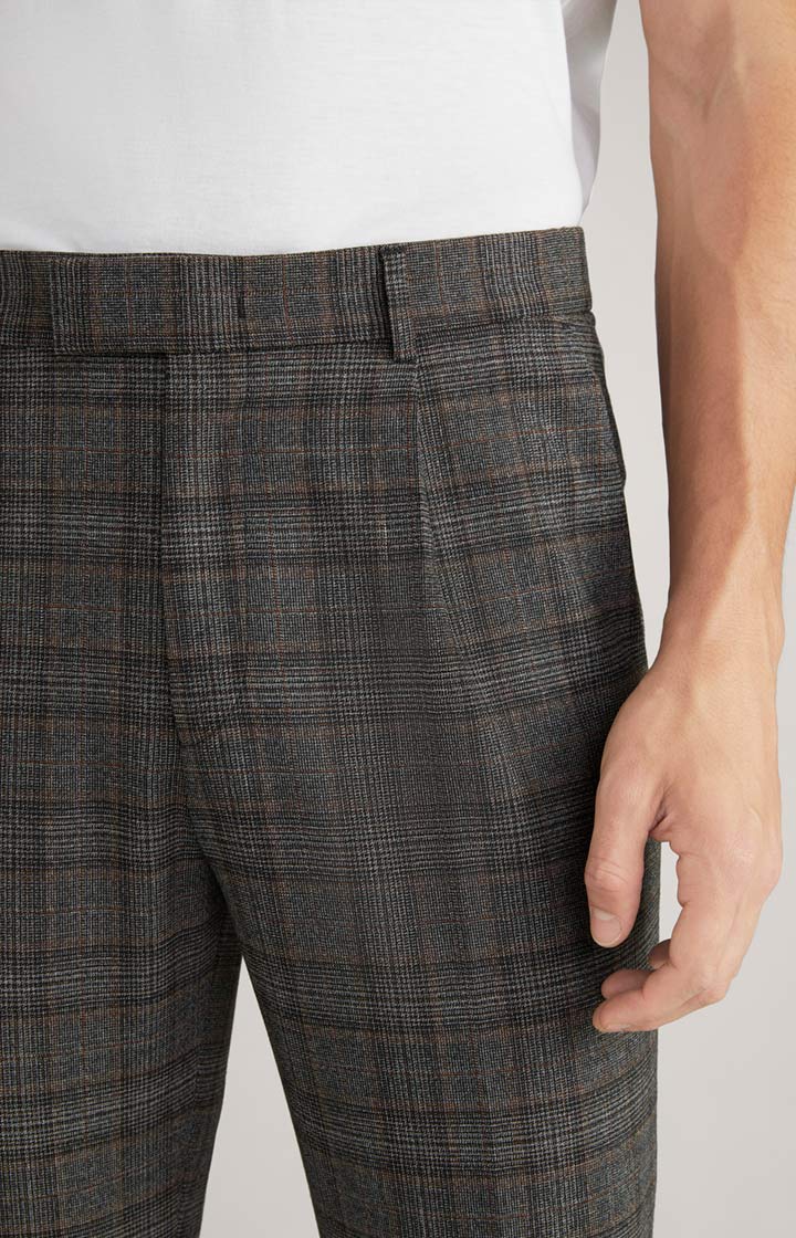 Baukasten-Hose Bird in Grau kariert