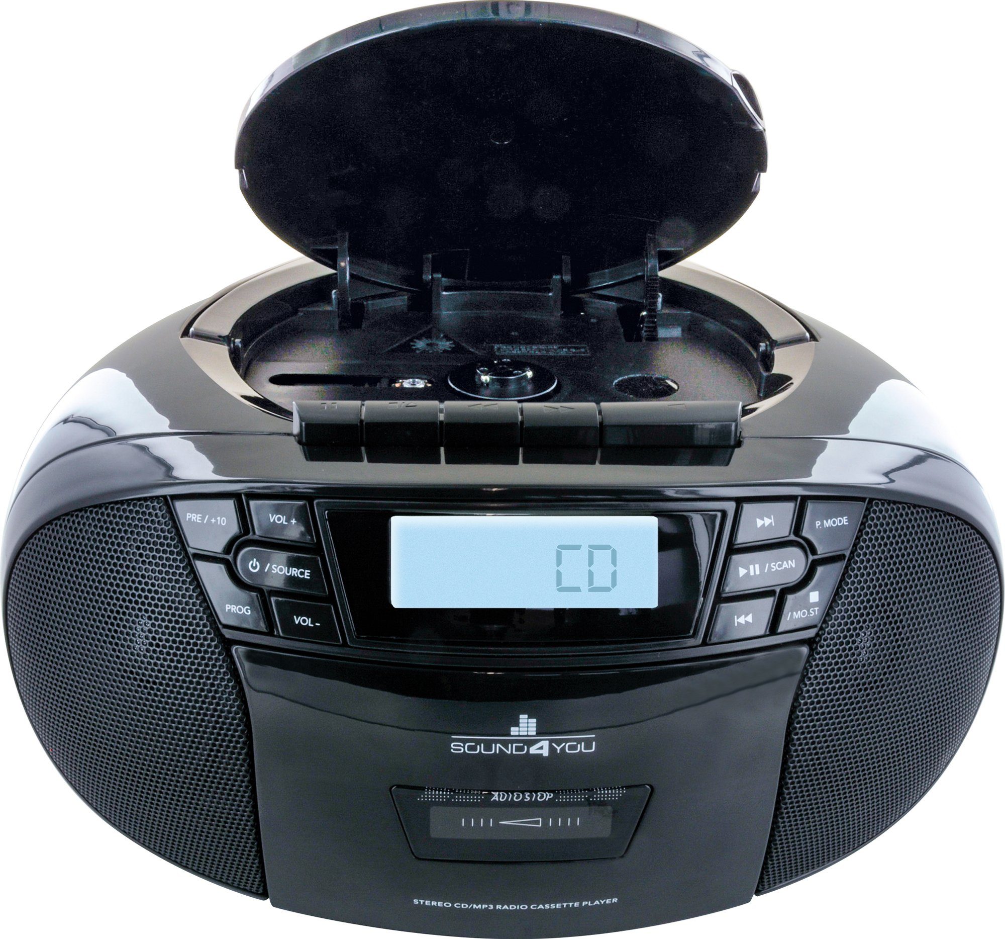 Schwaiger 658026 Boombox (FM, 2.4 W, CD-Player, Kassettendeck)