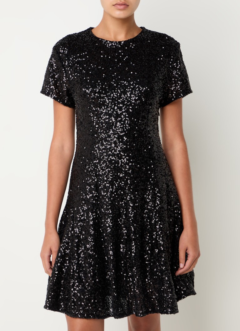 Maje mini dress with sequins and round neckline