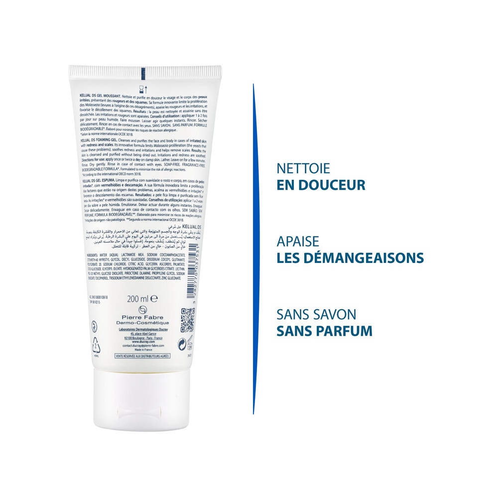 Ducray Kelual DS Gel moussant visage et corps 2 00 ml Gel moussant