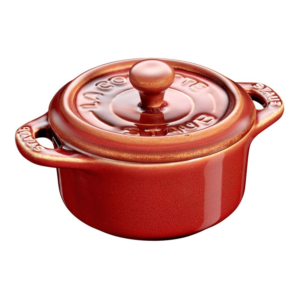 Mini Cocotte 10 cm, rund, Antik-Kupfer, Keramik