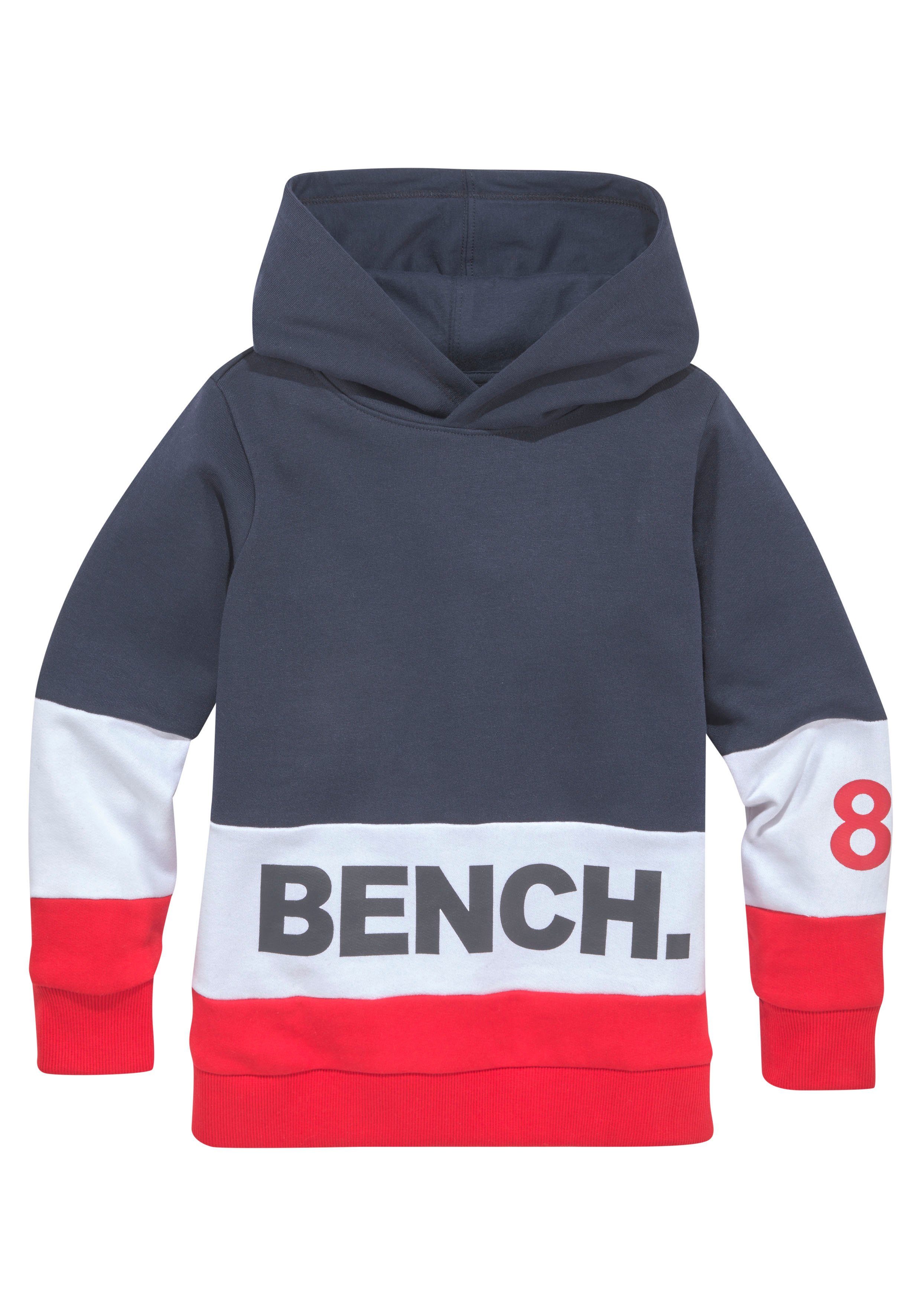 Bench. Kapuzensweatshirt im Colorblock-Design mit Logo-Drucken