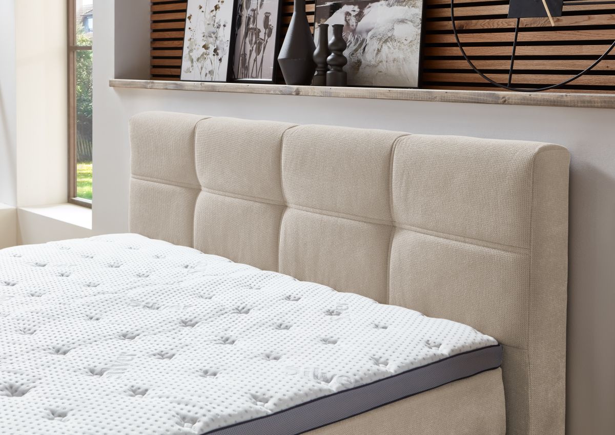 Sun Garden Boxspringbett Portage mit Bettkasten Creme 180 x 200 cm