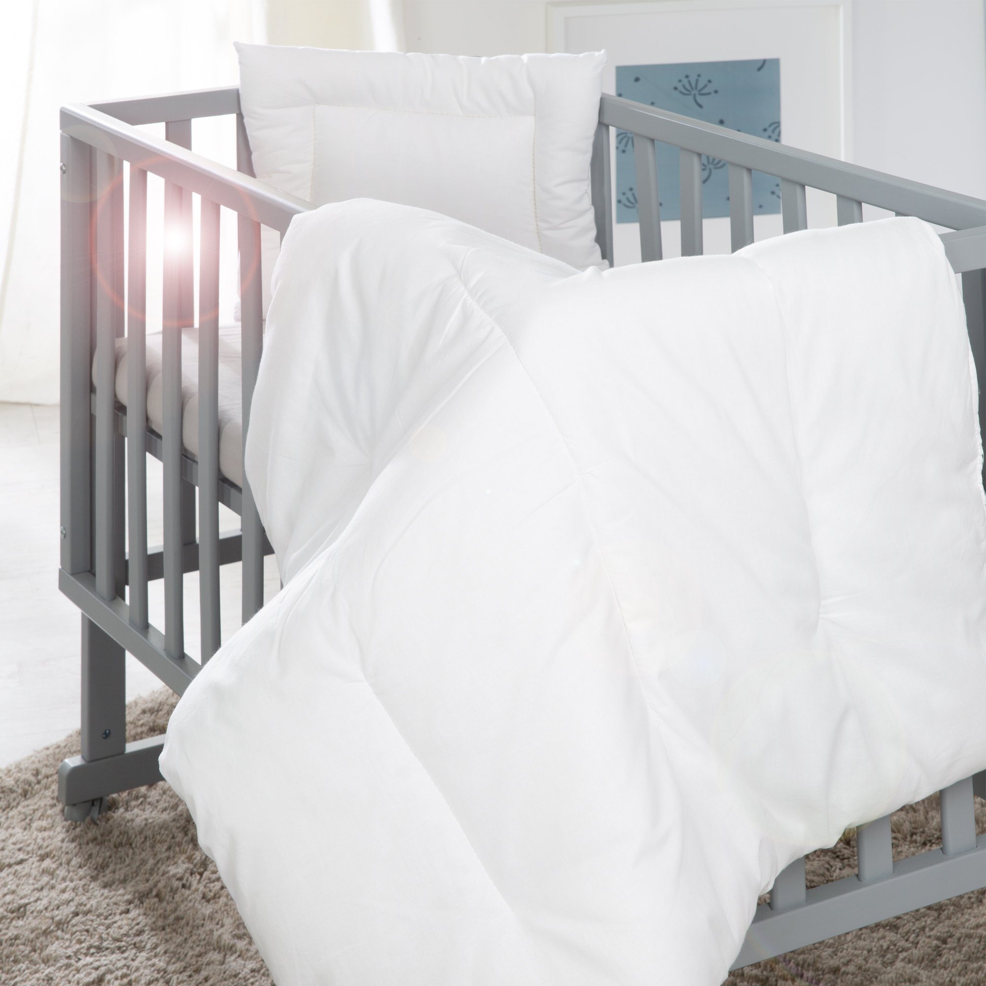Kinderbettdecke + Kopfkissen, Kindersteppbett, roba®, ganzjähriges Baby-Set (Inlett)