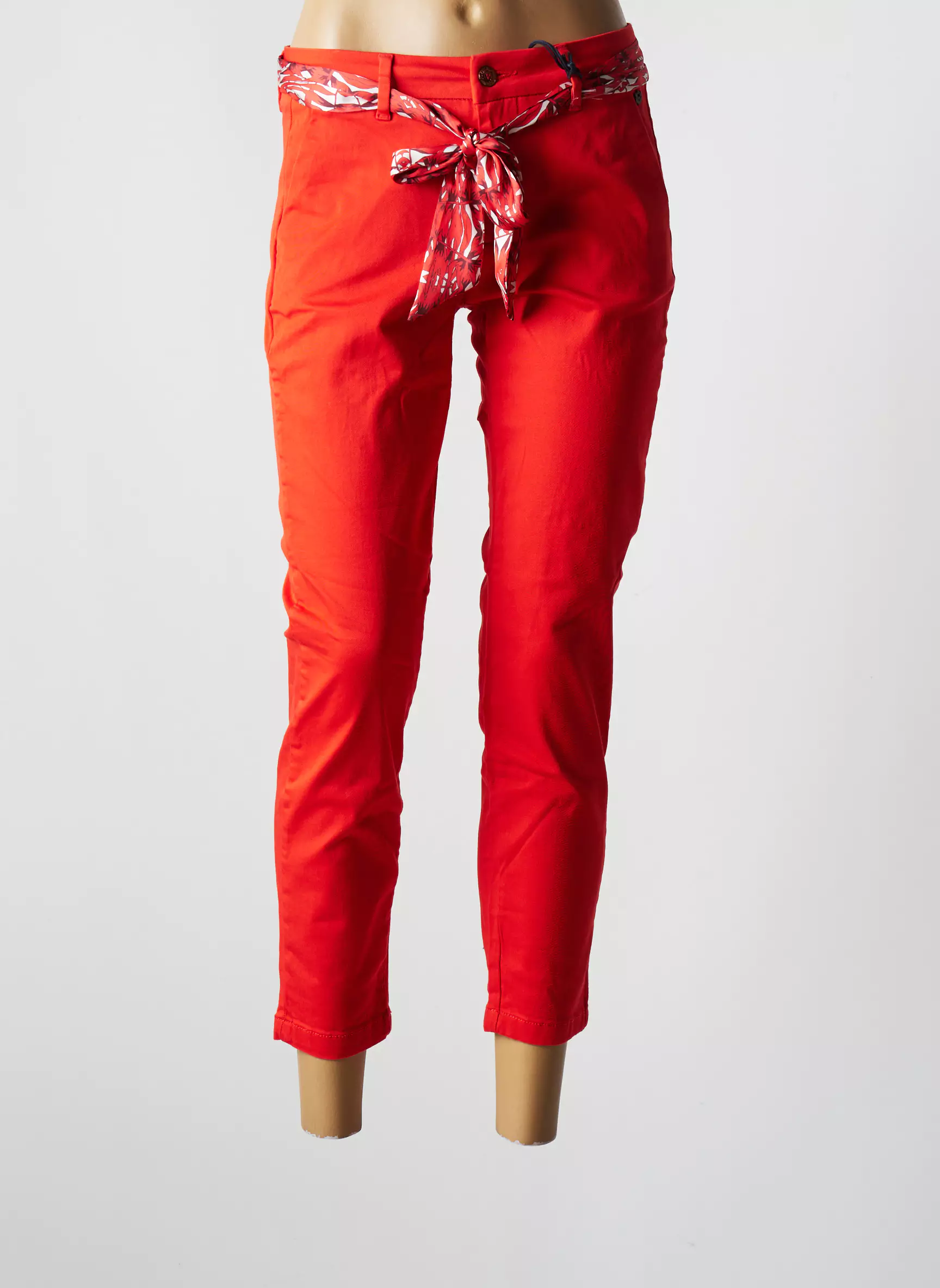 Freeman T Porter Pantalon7 8 Femme couleur rouge