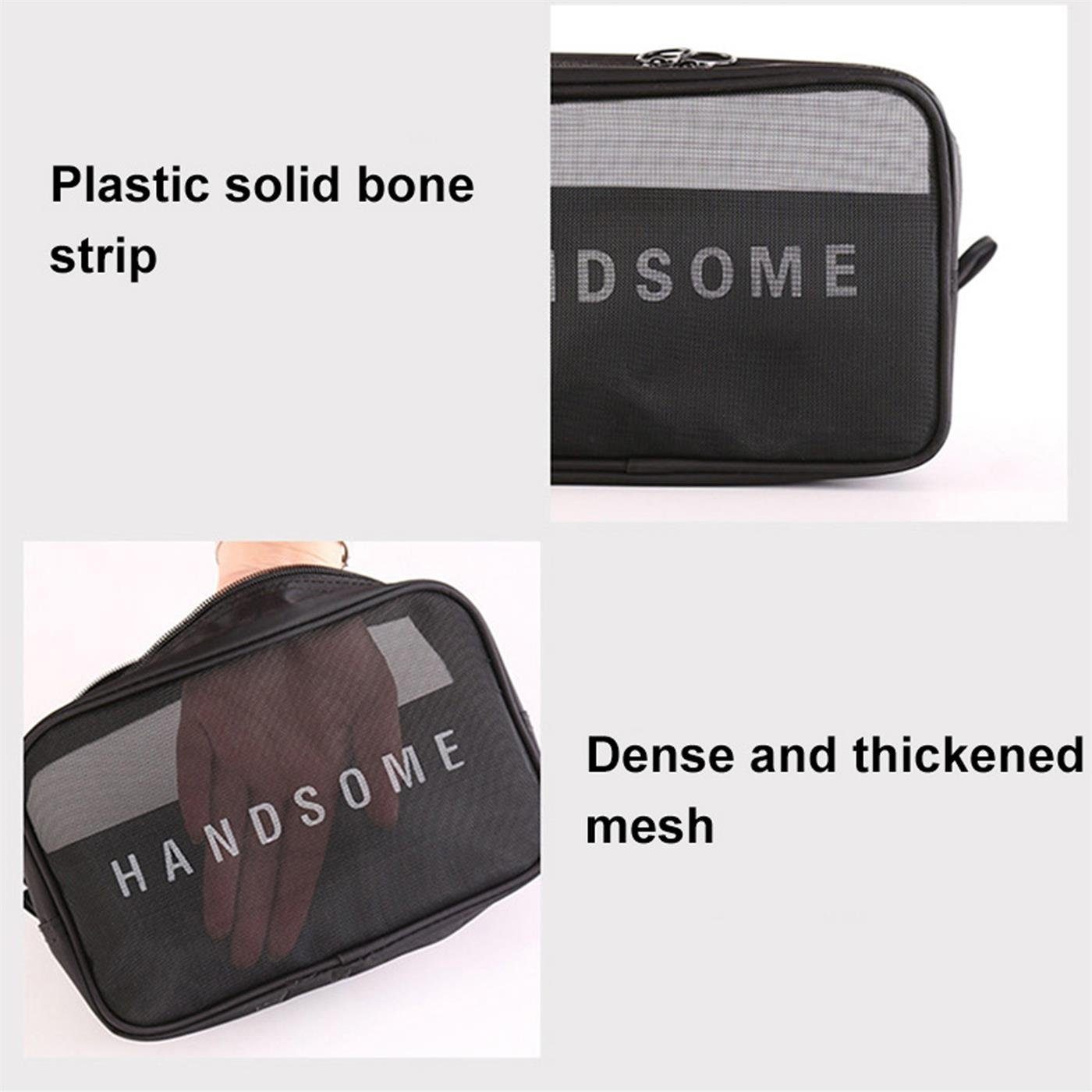 VERCO Kosmetiktasche Reise Make-Up Kulturbeutel Beautycase (3-tlg), Kosmetik Beutel Tasche Schminktasche Set