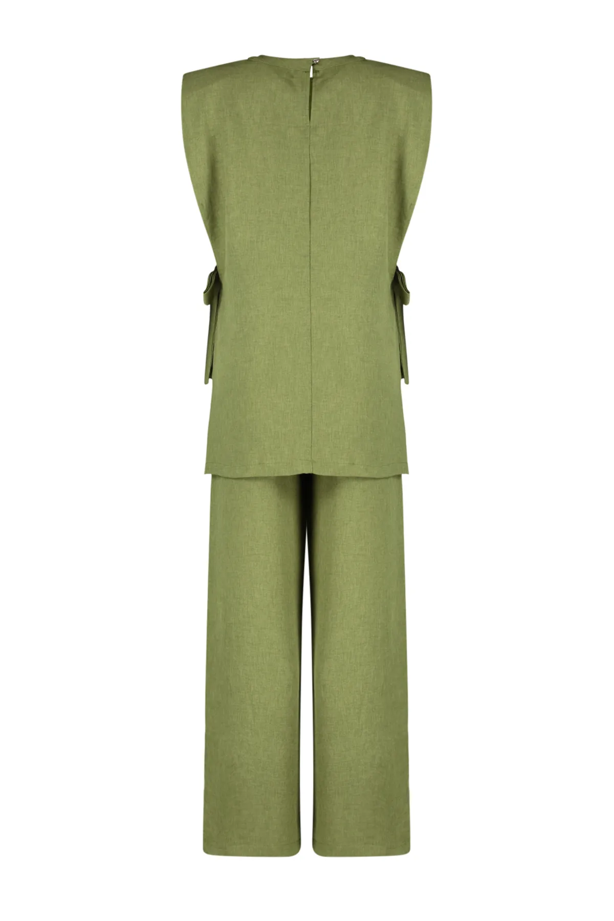 Trendyol Modest  Set aus gewebtem Unter- und Oberteil in Khaki-Leinenoptik mit seitlicher Bindung TCTSS24US0001