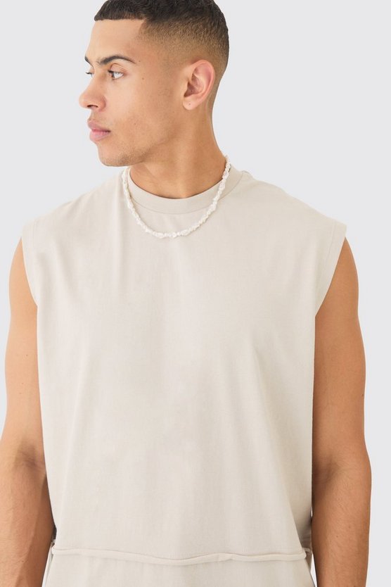 Oversize Tanktop mit rohem Detail