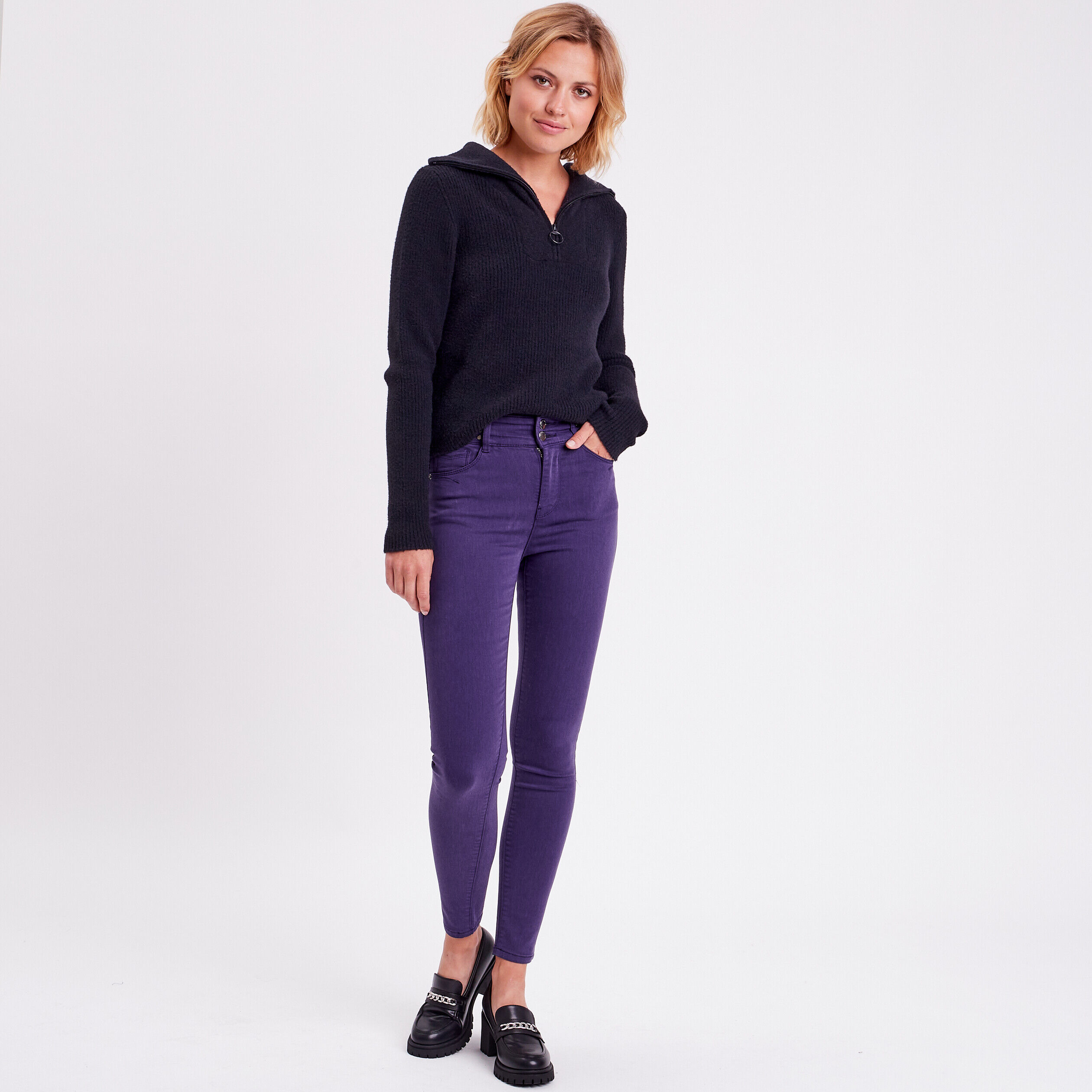 Pull manches longues noir femme | Cache Cache