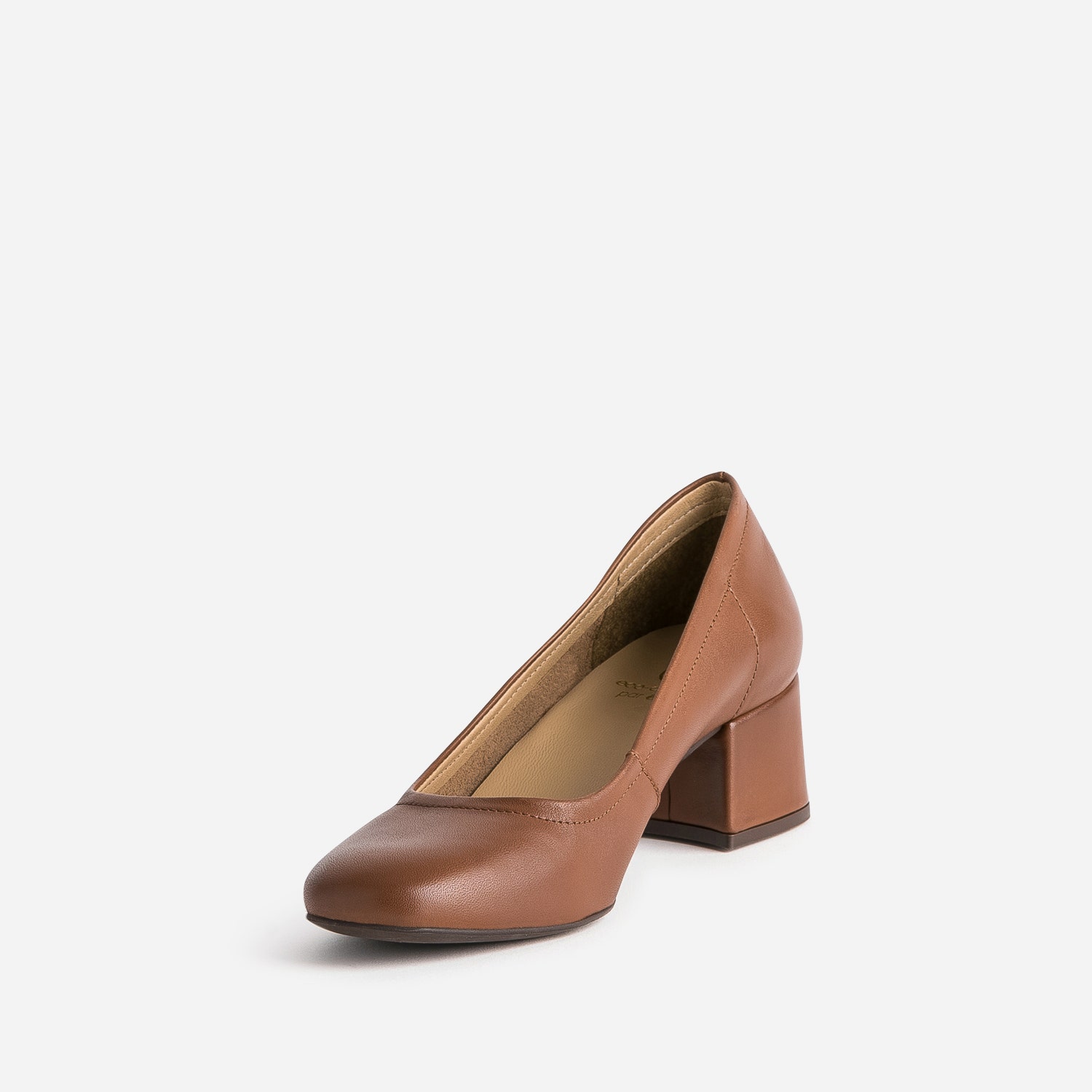 Escarpin cognac éco-conçu en cuir