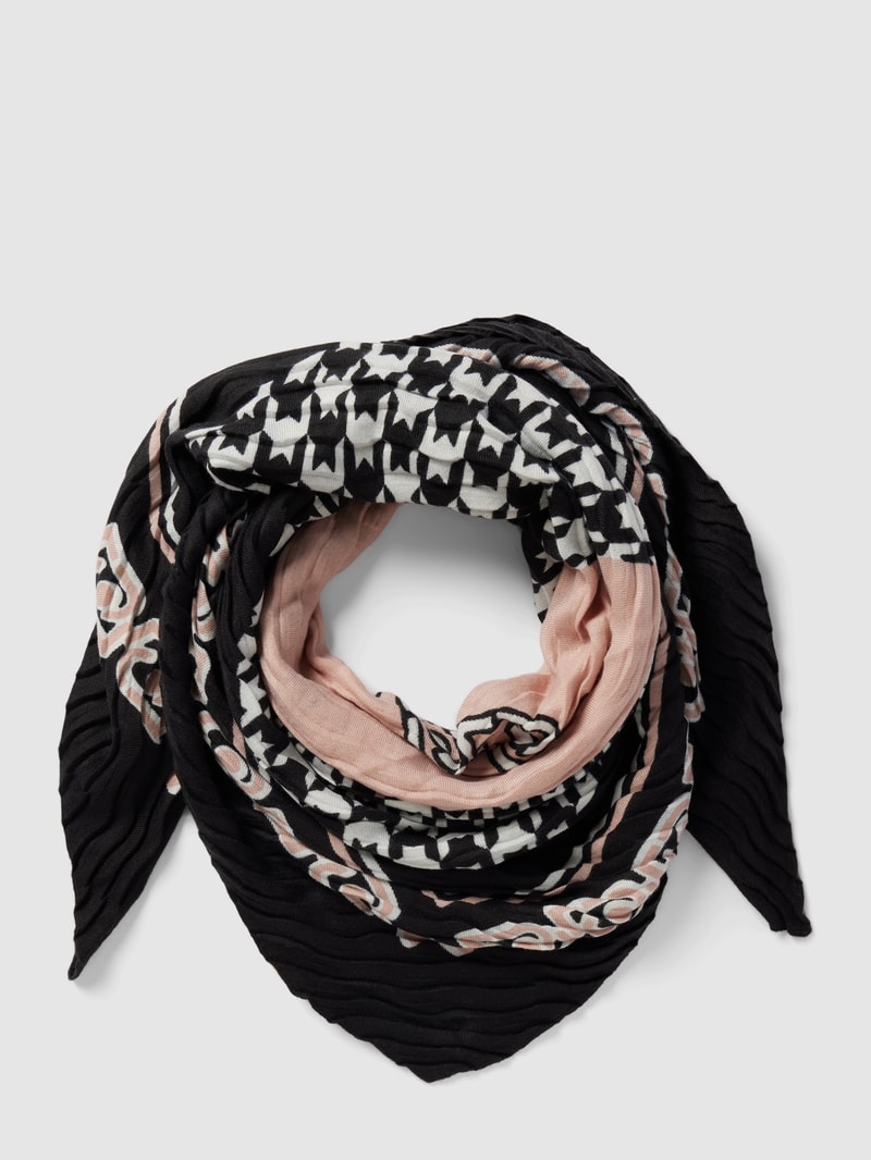 Schal mit Allover-Muster Modell 'Fourlard' in schwarz