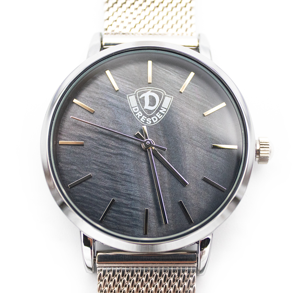 Damen-Armbanduhr LOGO Edelstahl silber