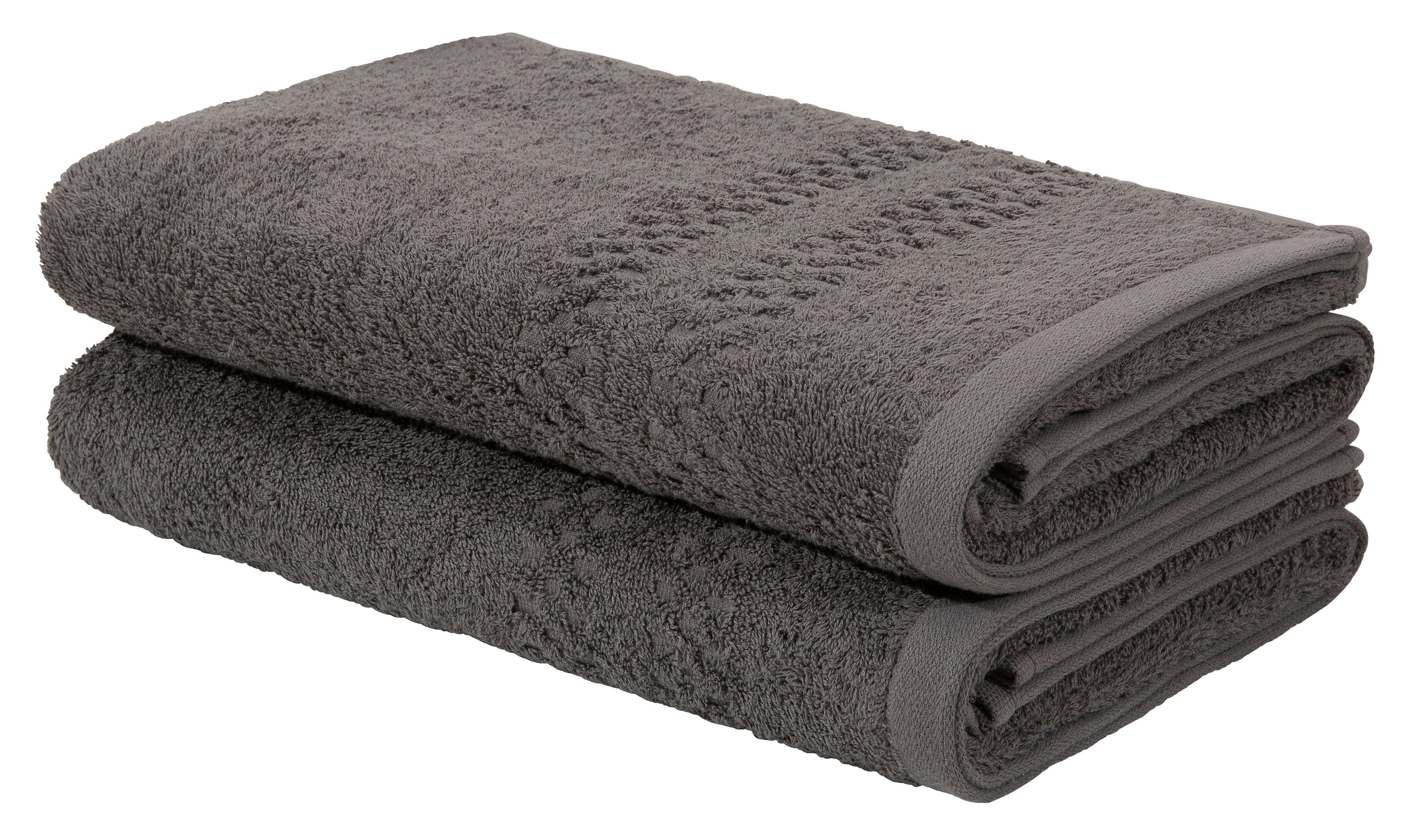 Home affaire Handtuch Set Regona, Duschtücher (70x140cm), flauschig und weich, Frottier, (Set, 2-tlg), Premium Handtücher mit Bordüre, Handtuch-Set, 100% Baumwolle