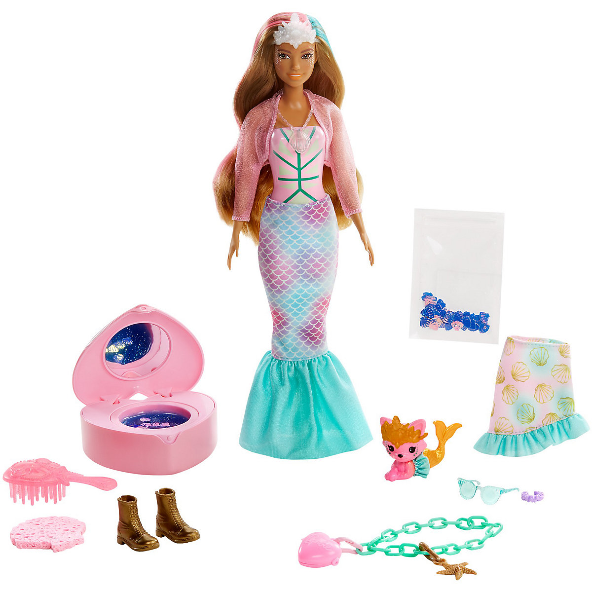 Barbie Color Reveal Puppe & Haustier Fantasy Fashion Überraschungsset