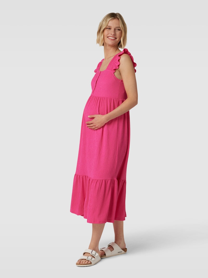 Umstands-Kleid mit kurzer Knopfleiste in pink