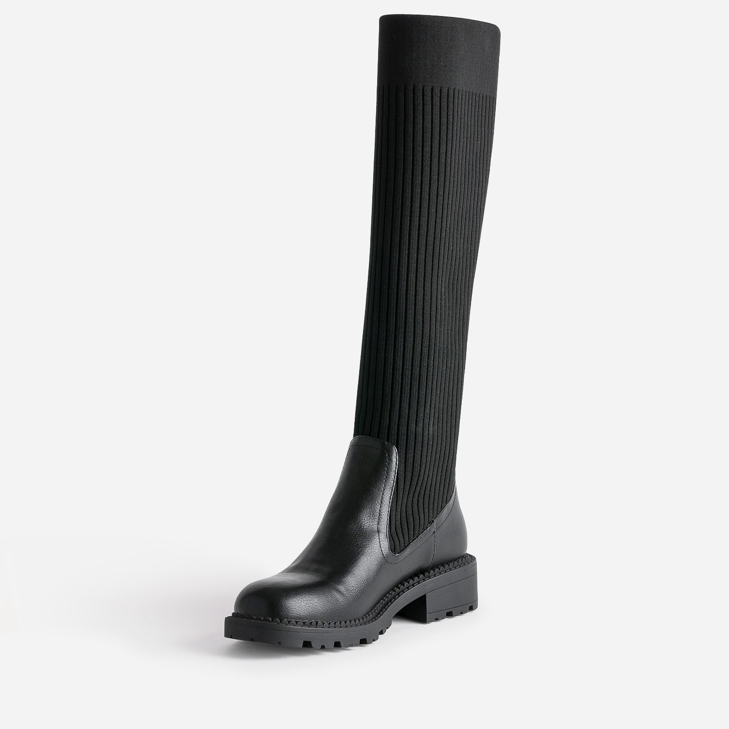 Botte-chaussette TEXTO noire bi matière