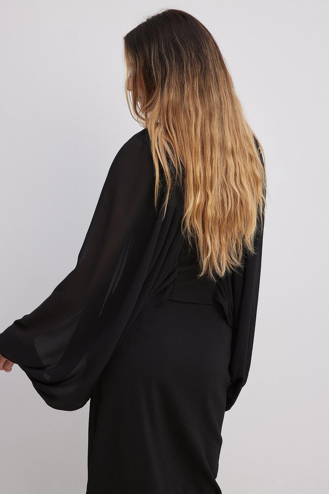 Ballonärmel Chiffonbluse