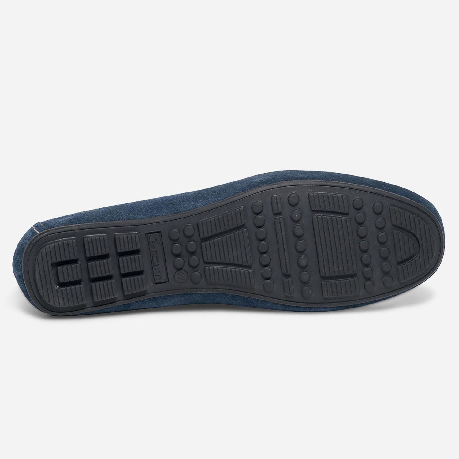 Mocassin bleu en cuir velours