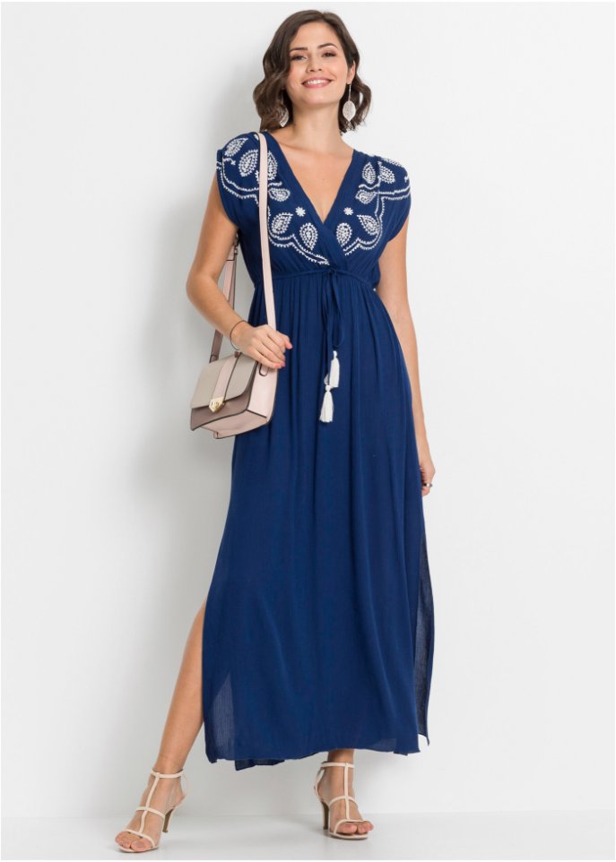 Maxikleid mit Stickerei