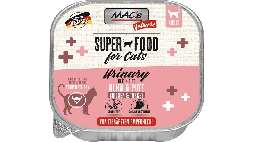 MAC's CAT Katzennassfutter Vetcare Urinary Huhn & Pute 100 g