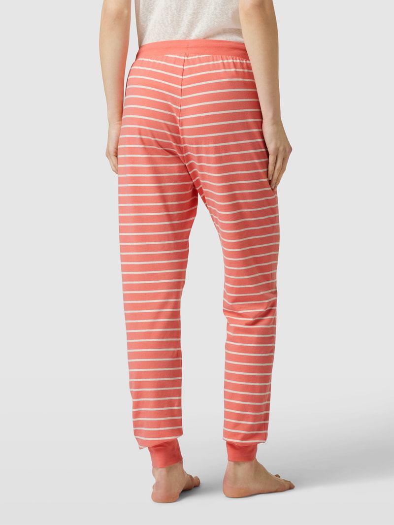 Sweatpants mit Streifenmuster in koralle