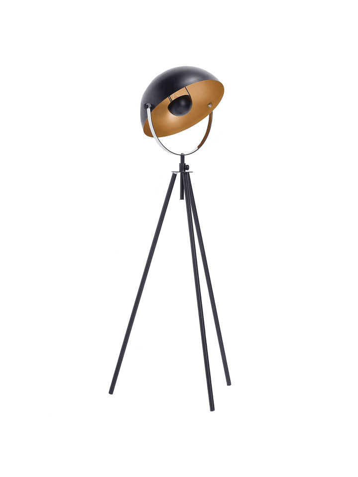 Beliani Stehleuchten THAMES in Schwarz/Gold - (W) 60 x (H) 170 x (L) 60 cm günstig kaufen onesize