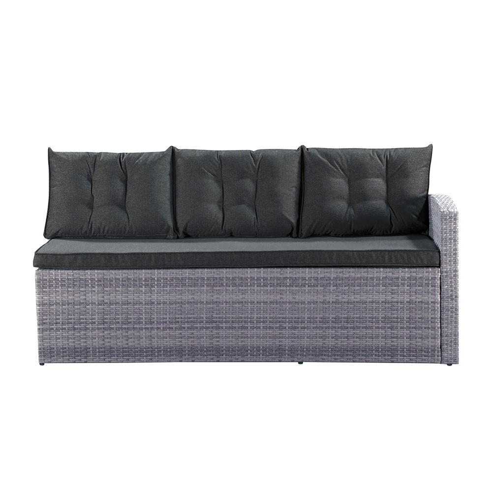 Happy Home Happy Home Elegantes Ecksofa 14tlg. Gartenlounge Ecklounge Lounge grau