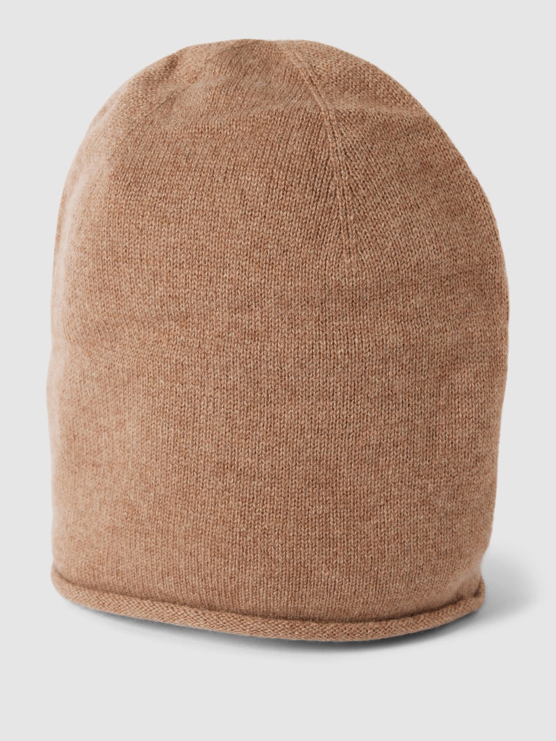 Strickmütze aus Kaschmir in camel meliert