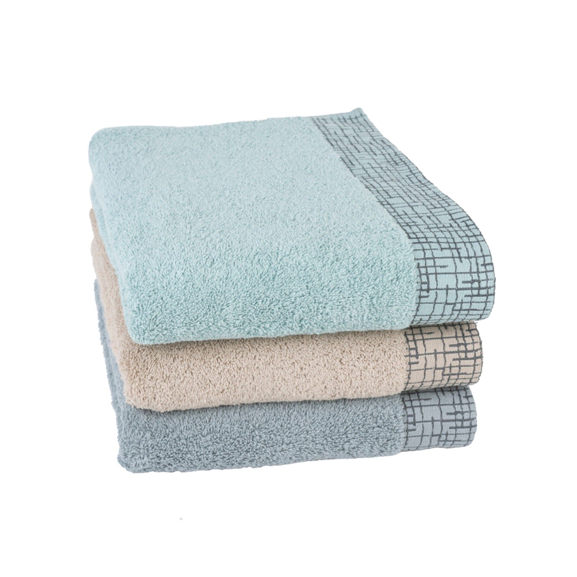 Serviette éponge liteau jacquard quadrillé