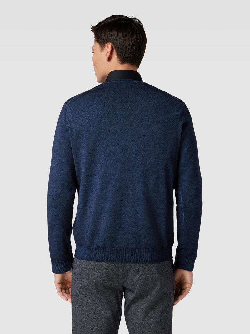 Strickpullover aus Wolle mit Rundhalsausschnitt in blau