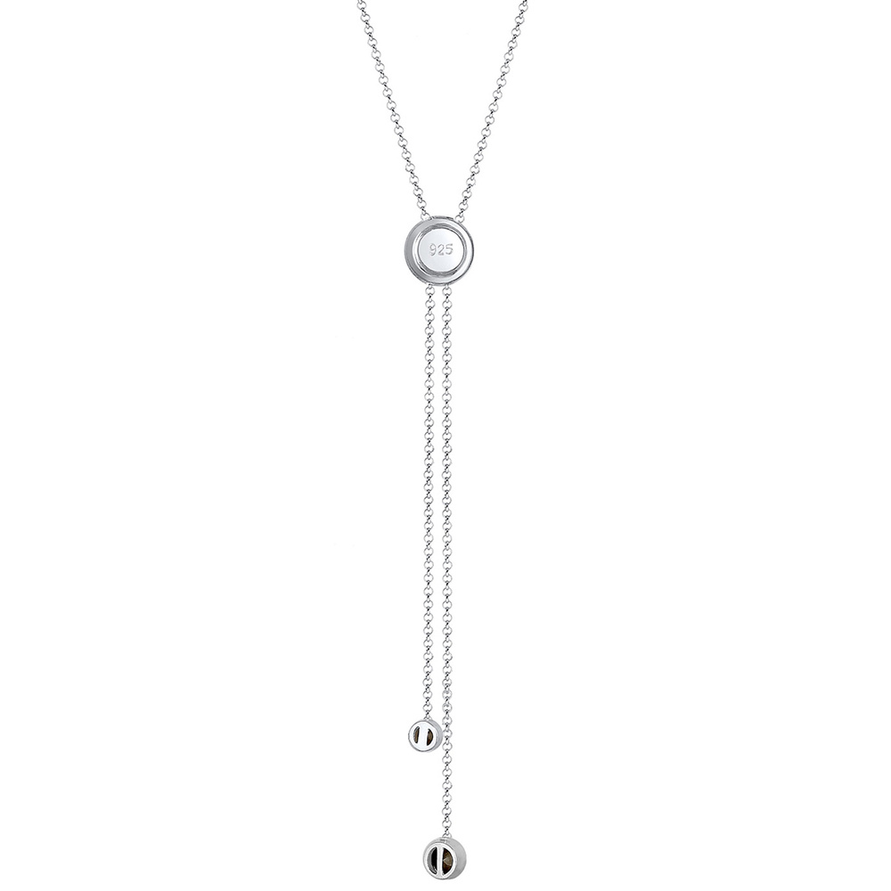 Elli PREMIUM Elli PREMIUM Collier Femme Forme Y Simple Cristal de - (925/1000) Argent collier