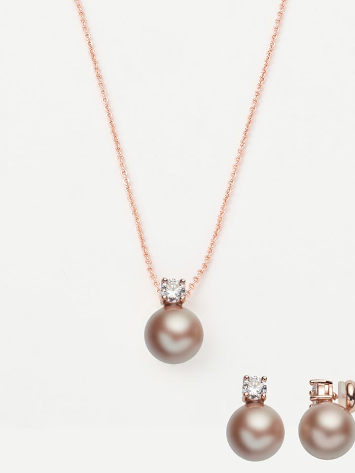 U.S. Polo Assn. 2tlg. Schmuckset: Rosévergold. Halskette und Ohrstecker günstig kaufen onesize
