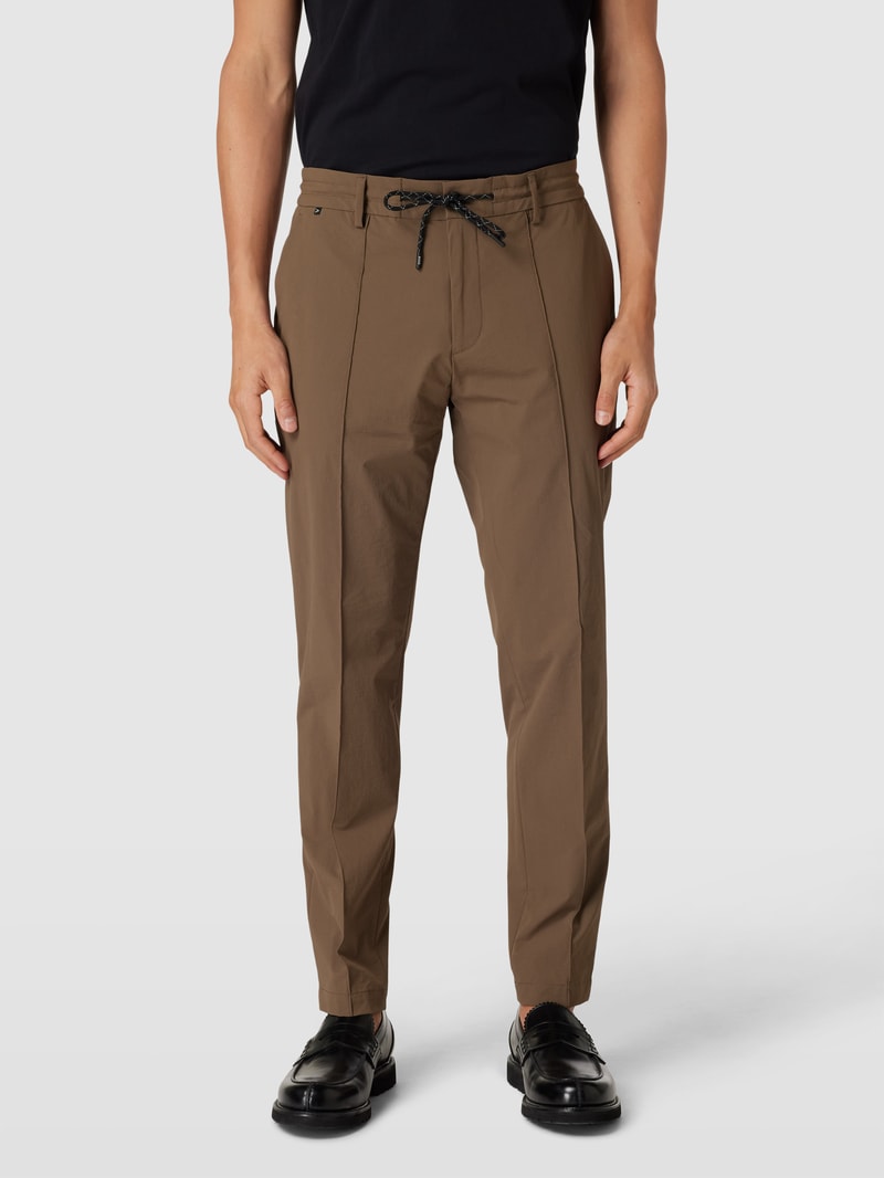 Stoffhose mit Ziernähten Modell 'Genius' in mittelbraun