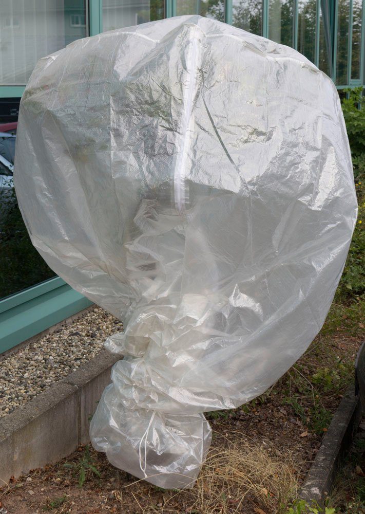 Trendyshop365 Gartenmöbel-Schutzhülle für Hängesessel Ø140cm, 200cm Höhe Wetterfeste Abdeckplane, 140Tx140Bx200Hcm robuste PE-Plane, Kordelzug unten, Reißverschluss