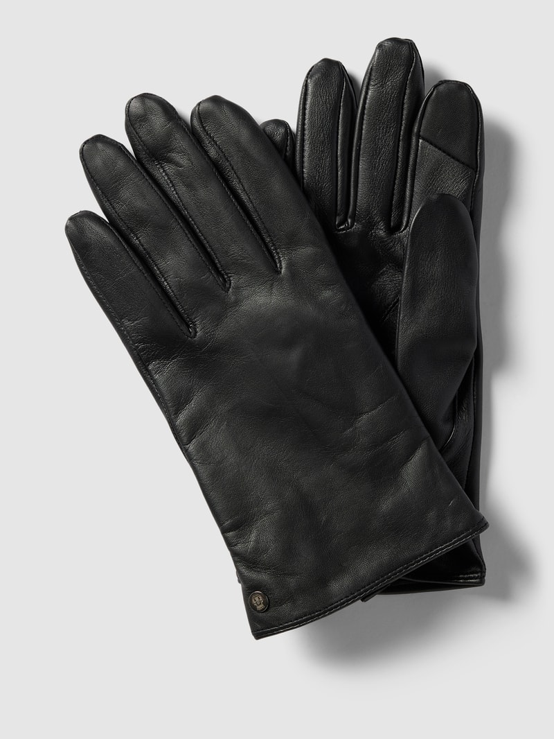 Handschuhe mit Label-Detail Modell 'Boston' in schwarz