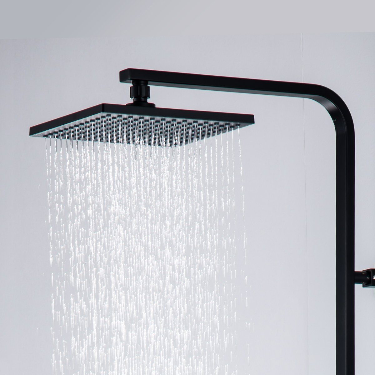 Auralum Duschsäule Duschsystem mit Thermostat Duscharmatur Duschset mit Regendusche, mit Handbrause und höhenverstellbar Duschstange