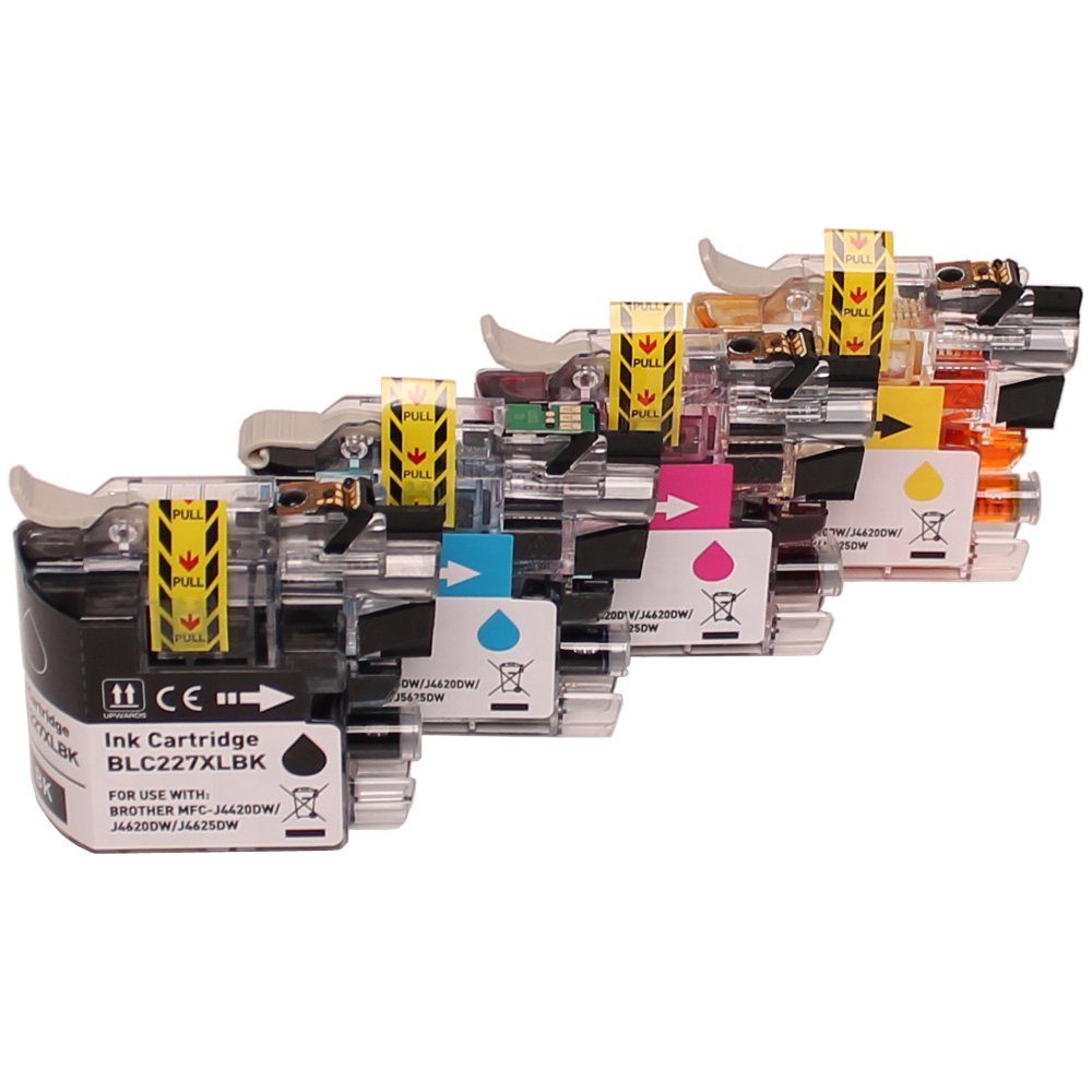 ABC Tintenpatrone (Kompatibles Set 4x Druckerpatrone für Brother LC-227XL LC-225XL für Brother DCP-J4120DW MFC-J4420DW MFC-J4425DW MFC-J4620DW MFC-J4625DW von ABC)