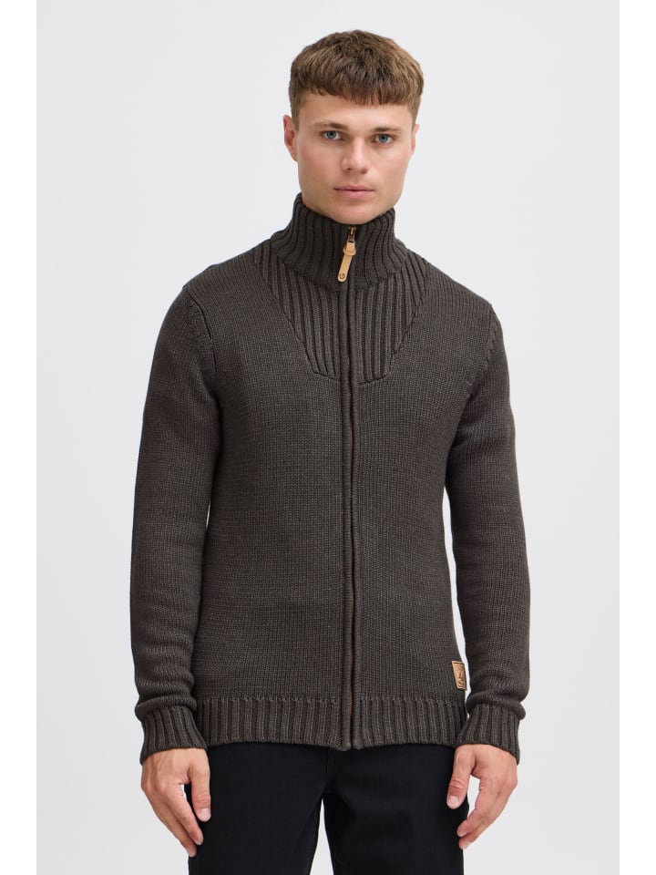 !SOLID Strickjacke SDPoul 21102155ME Strickjacke mit Stehkragen in Grau günstig kaufen M