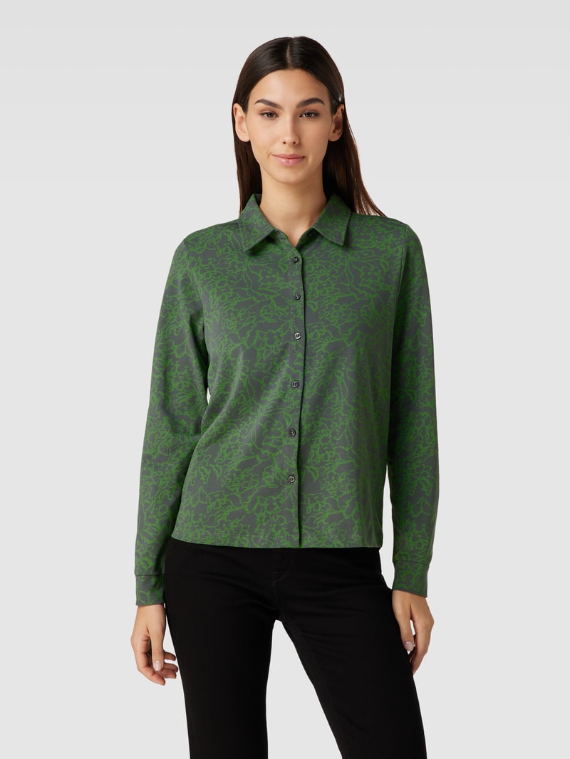 Hemdbluse mit Umlegekragen in grasgrün