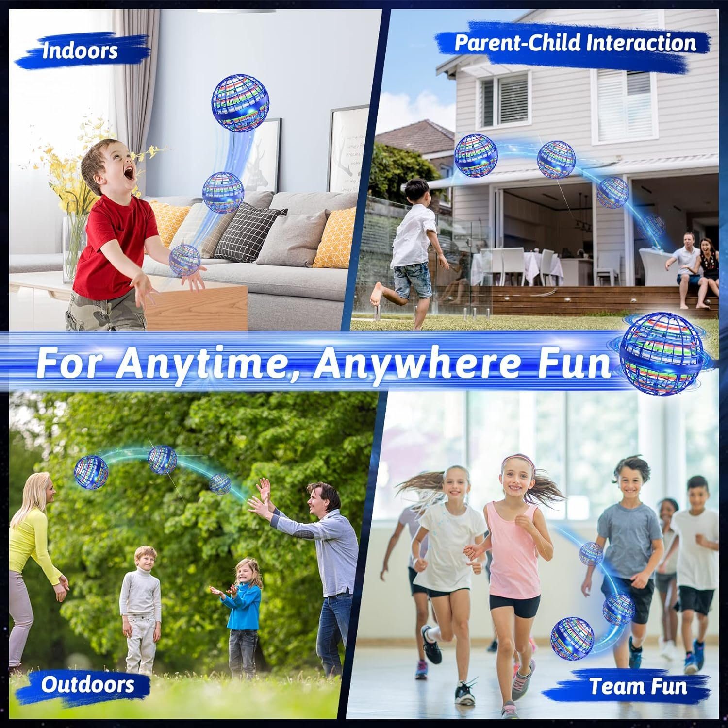 KREATE Magic Flying Ball, Kinder Spielzeug-Drohne, LED Mini Drone Toy Drohne (Fidget Spinner Mini-Drohnenspielzeug, Kreatives Geschenk, für Party, Halloween/Erntedankfest/Weihnachten/Geburtstag)