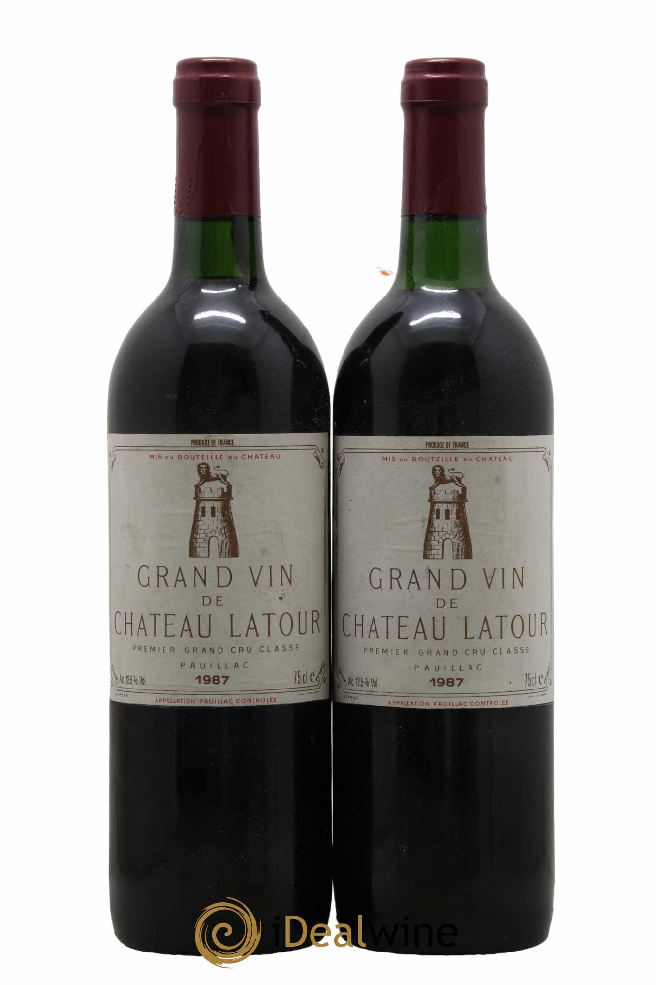 Château Latour 1er Grand Cru Classé  1987 - Lot de 2 Bouteilles