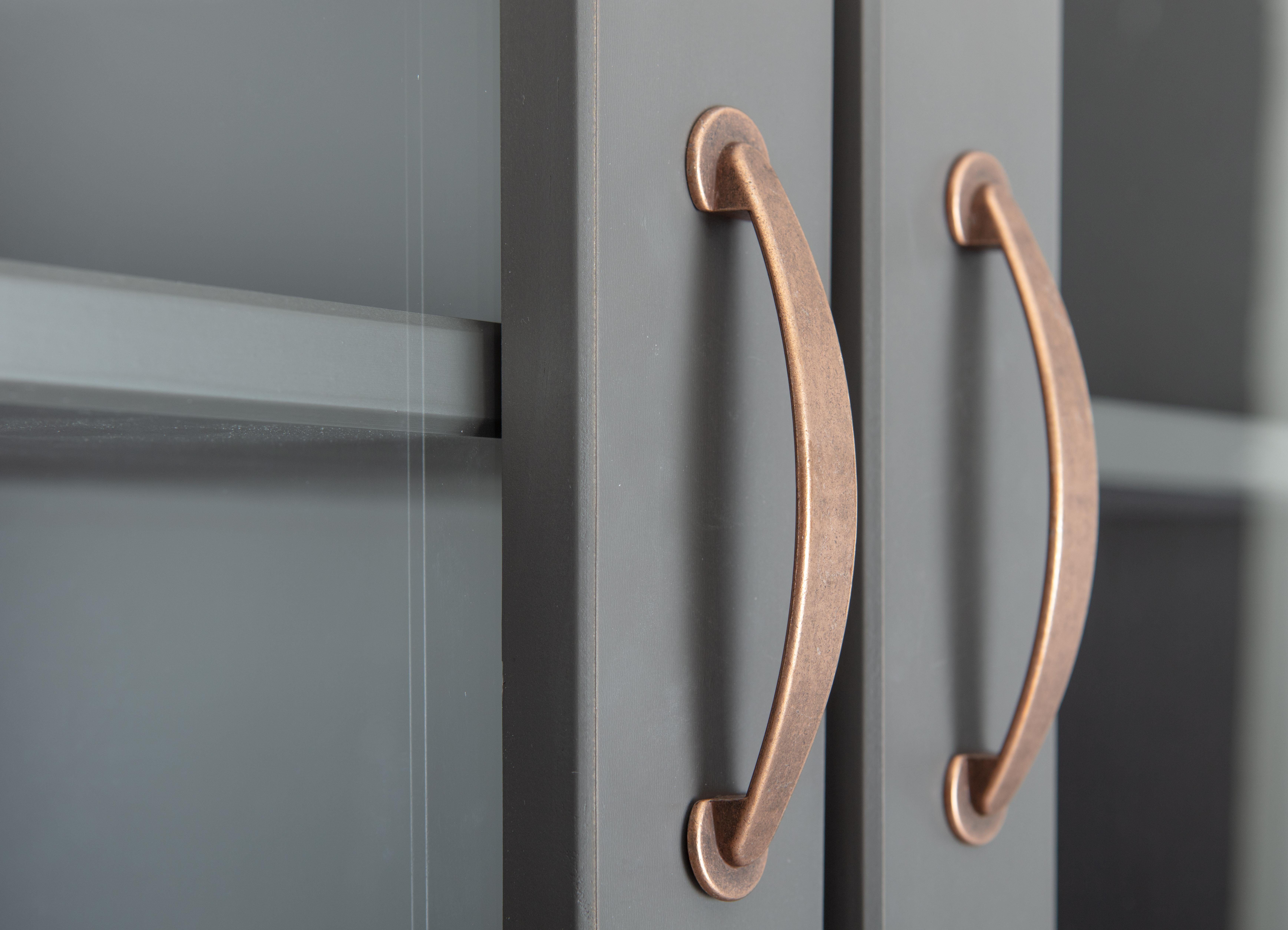 ebuy24 Vitrine Luzerna Vitrinenschrank 2+2 Türen und 2 Schubladen
