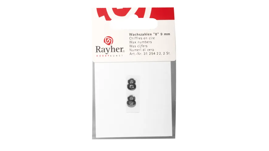 Rayher Wachszahlen -8- silber 9mm 2Stück