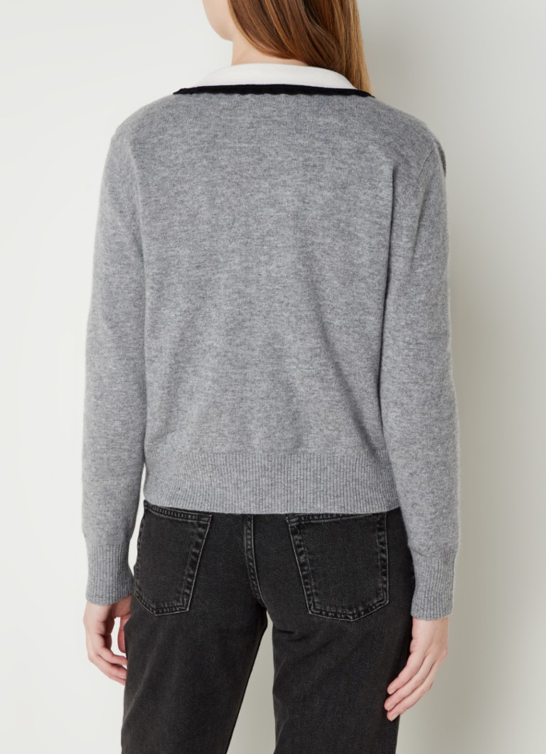 Sandro Fine-knit cashmere blend pullover with V-neck