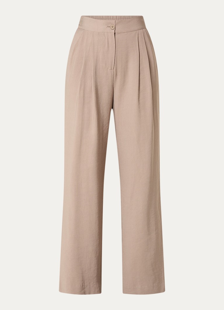 Pantaloni a gamba larga a vita alta Fanya di Modström con piega stirata